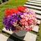 Artificial Outdoor Flowers 16 Bundles UV Resistant Morning Glory with Eucalyptus 4 Colors